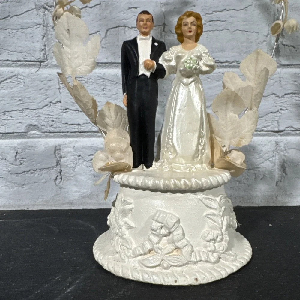 Vintage Wedding Cake Topper Coast Novelty Co. 1959 Mcm Made In U.S.A 10